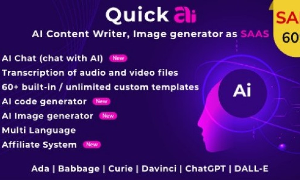QuickAI OpenAI v4.5 Nulled – ChatGPT – AI Writing Assistant and Content Creator as SaaS Script