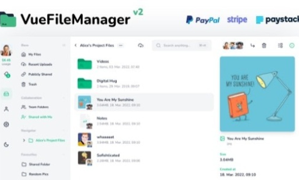 Vue File Manager v2.2.0.2 Nulled – Store, Share & Get Files Instantly – Private Cloud Build on Vue & Laravel PHP Script