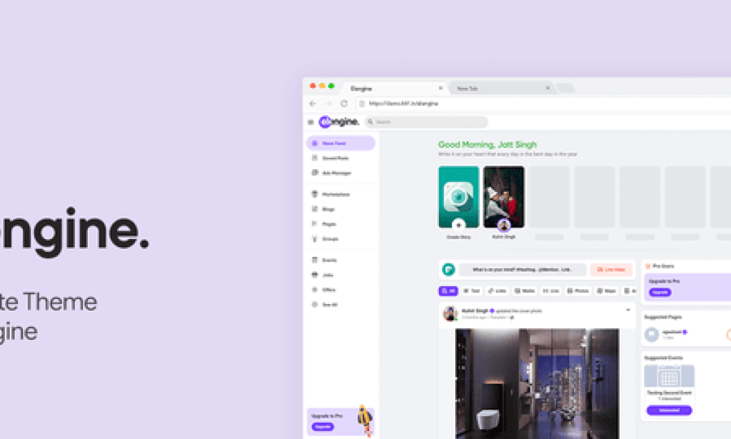 Elengine v2.0.1 – Sngine Theme