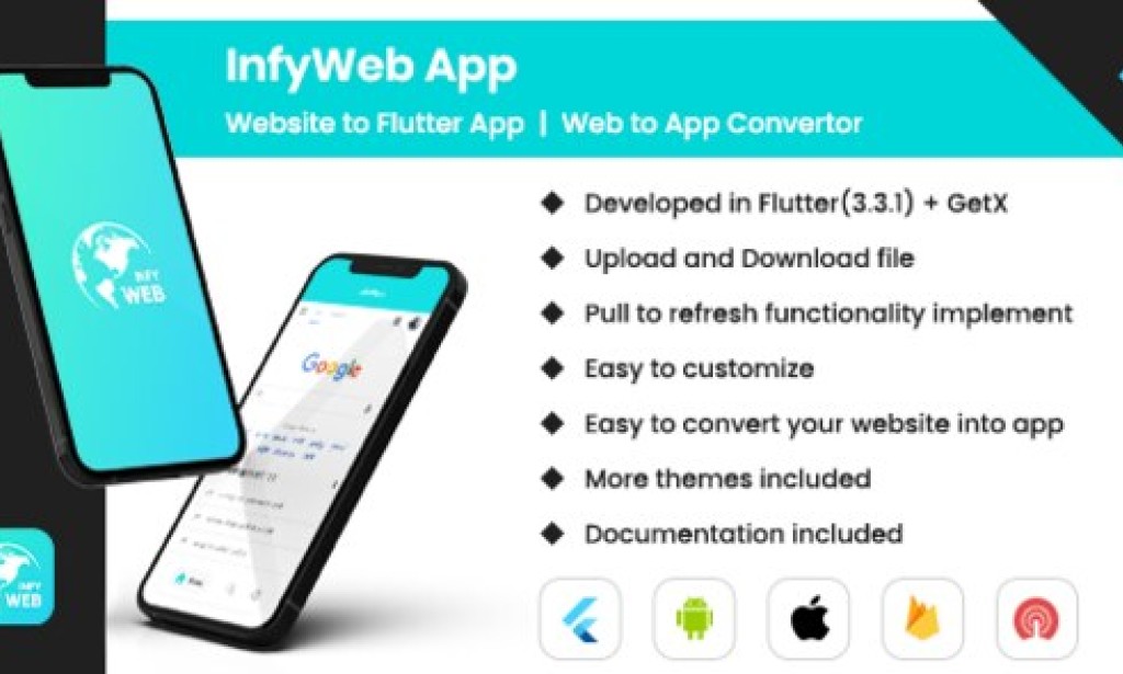 InfyWeb App (01 Oct 2025) – Web to App – Website to Flutter App Convertor | WebView App for Android & iOS Source
